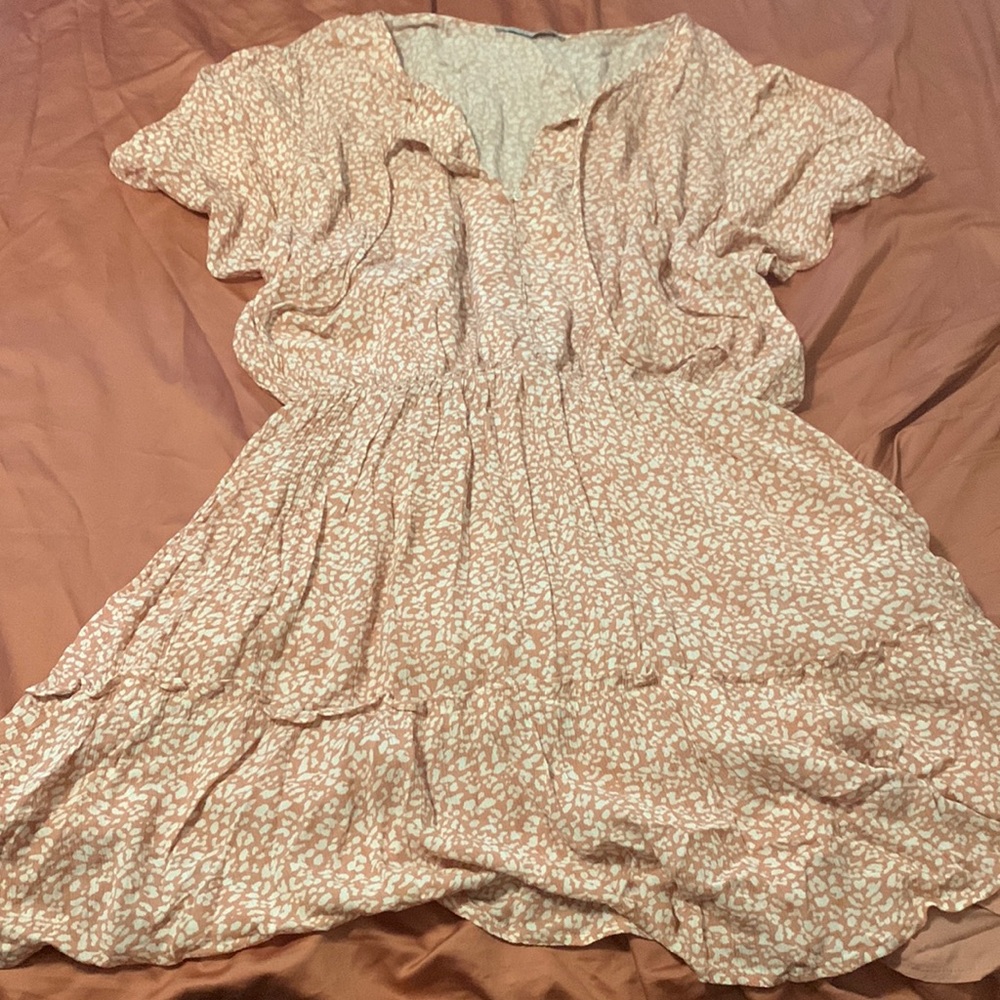 Abercrombie & Fitch dusted pink cinched waist mini dress. XL. Like new